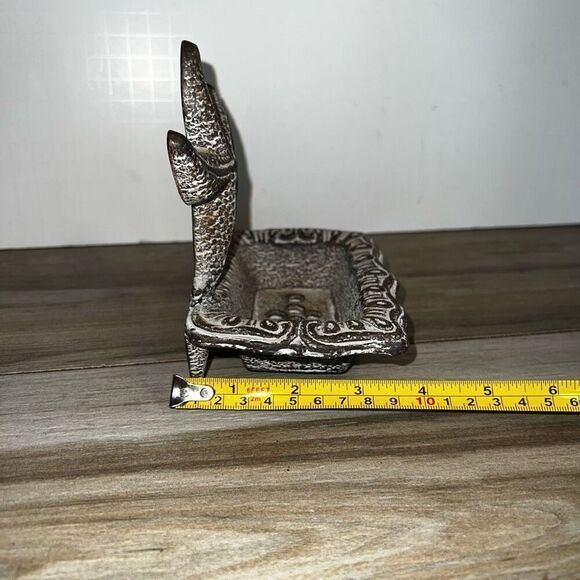 Cast Iron Soap Dish Antiqued White Star Fish Natical Decor Bathroom Kitchen Sink - Picture 5 of 8